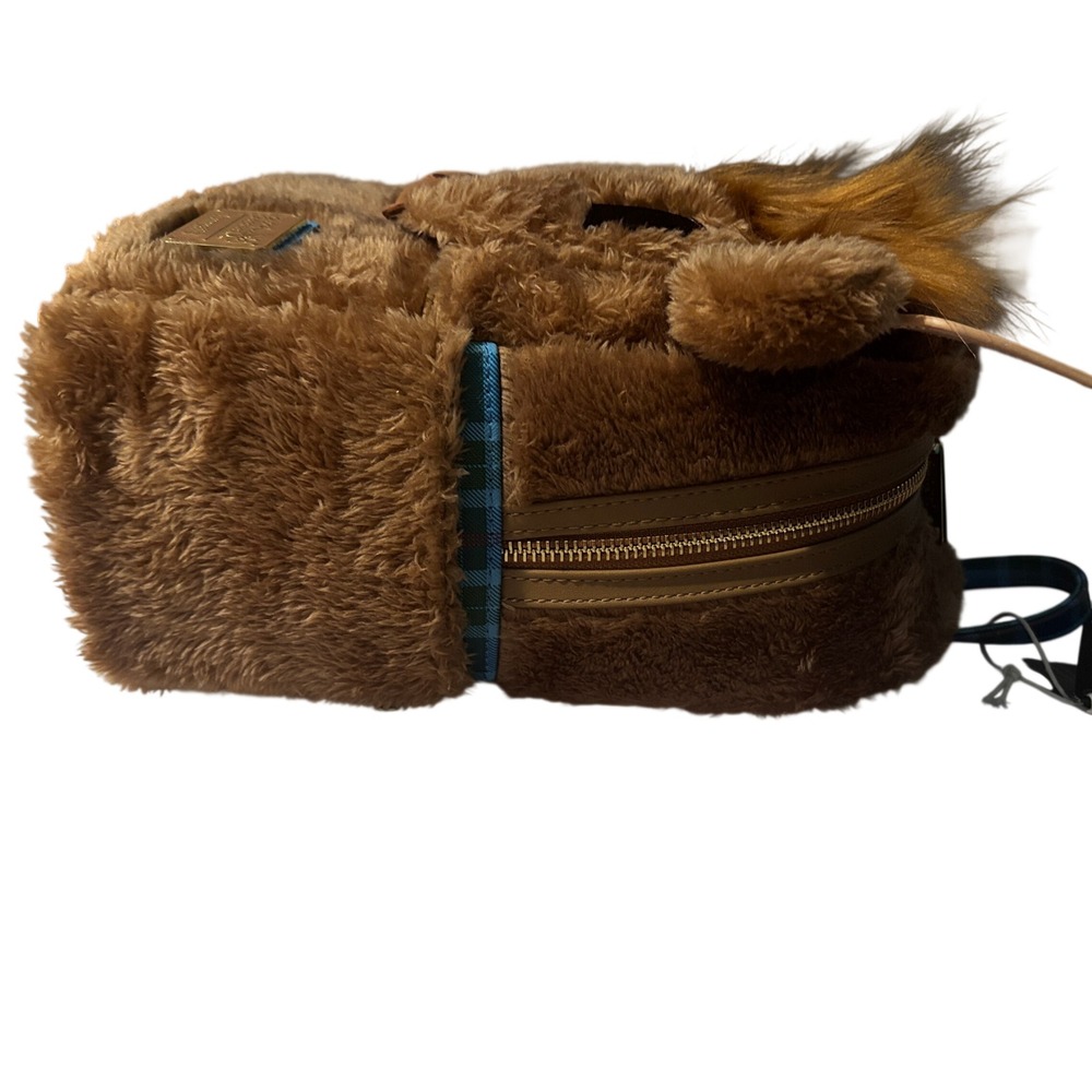 Loungefly Busch Gardens Highland Cow Plush Mini Backpack Brown Plaid NWT Hairy - Picture 5 of 8